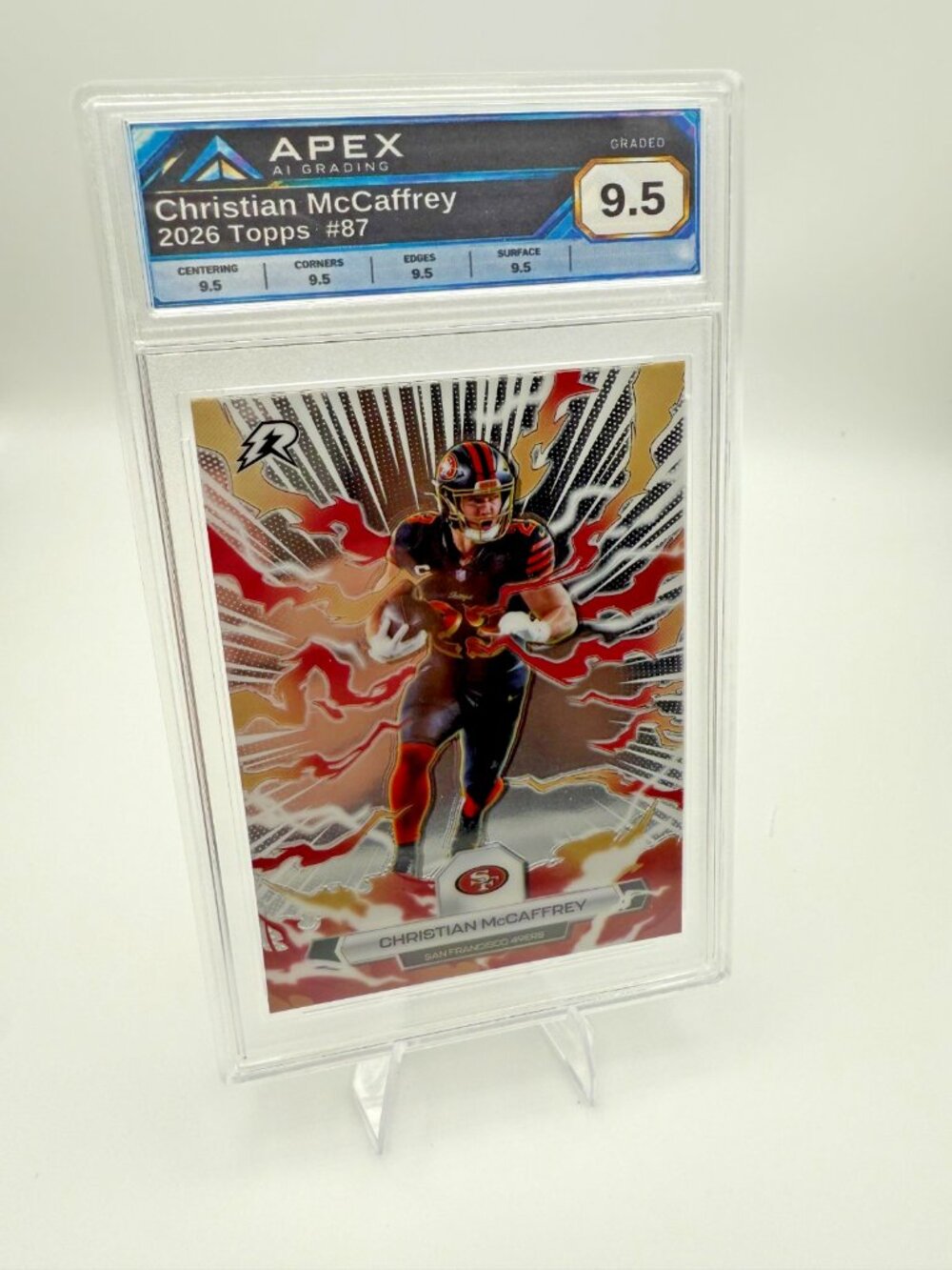 2026 Topps #87 Christian McCaffrey San Francisco 49ers APEX AI Graded 9.5
